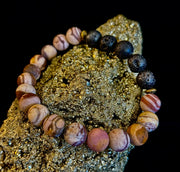 Matte Brown Zebra Jasper Lava Rock Diffuser Bracelet