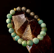 Matte Green Moss Agate Essential Oil Diffuser Bracelet (Large and XL Wrist Options)