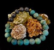 Matte Green Moss Agate Essential Oil Diffuser Bracelet (Large and XL Wrist Options)