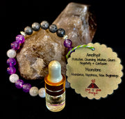 Amethyst and Moonstone Aromatherapy Diffuser Bracelet