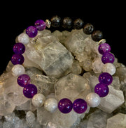 Amethyst and Moonstone Aromatherapy Diffuser Bracelet