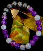 Amethyst and Moonstone Aromatherapy Diffuser Bracelet