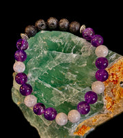 Amethyst and Moonstone Aromatherapy Diffuser Bracelet