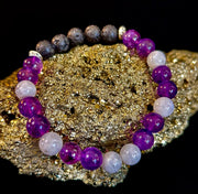 Amethyst and Moonstone Aromatherapy Diffuser Bracelet