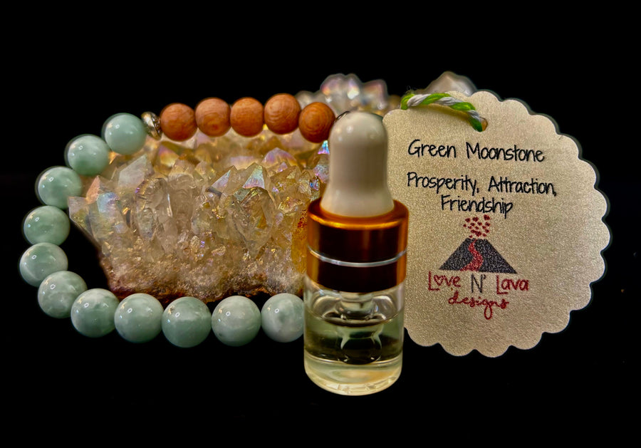 Green Moonstone Aromatherapy Diffuser Bracelet