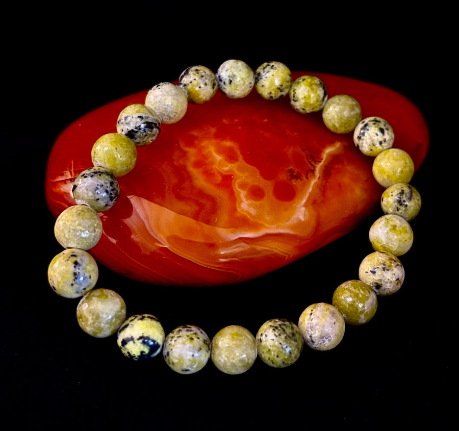 Yellow Turquoise Energy Bracelet – 8mm Natural Gemstone Bracelet (Medium Fit)