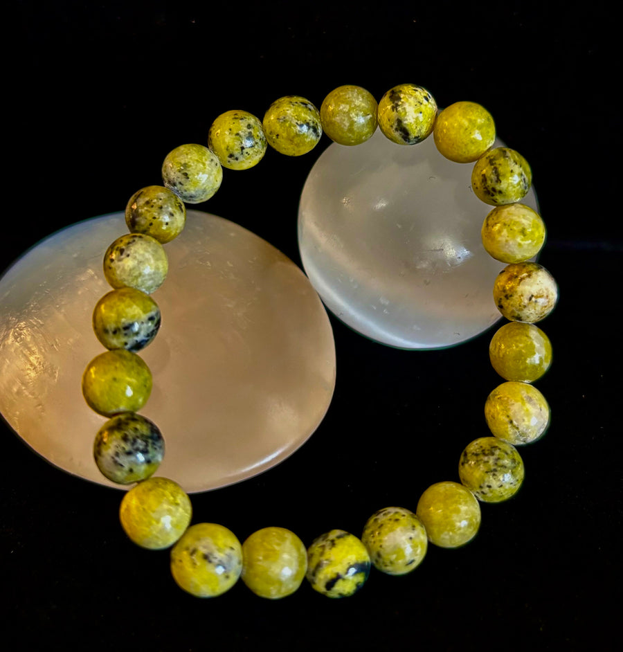 Yellow Turquoise Energy Bracelet – 8mm Natural Gemstone Bracelet (Medium Fit)