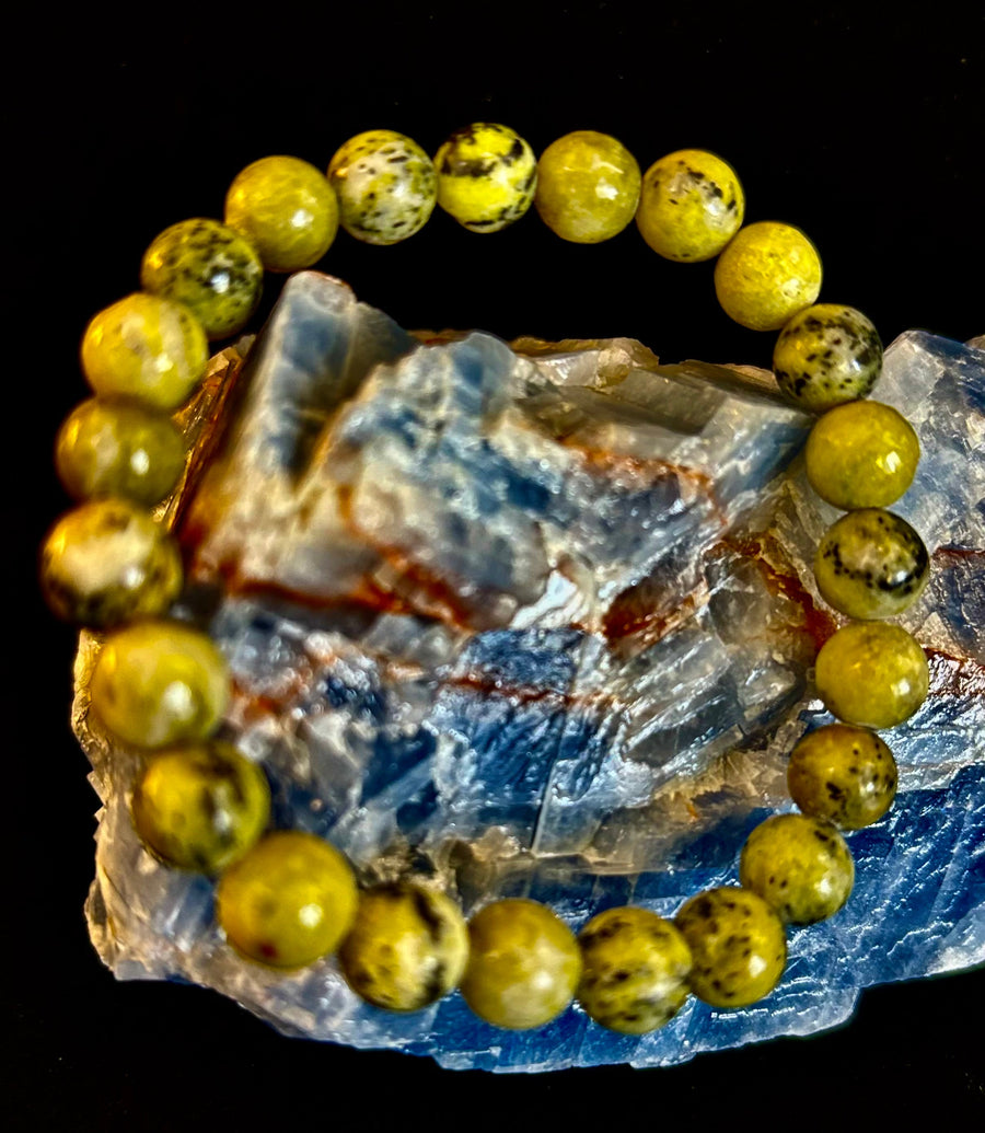 Yellow Turquoise Energy Bracelet – 8mm Natural Gemstone Bracelet (Medium Fit)