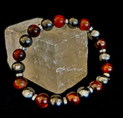 Tiger’s Eye & Hematite Energy Bracelet – Handmade in Puerto Vallarta | Natural Stone Bracelet for Large & XL Wrists