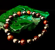 Tiger’s Eye & Hematite Energy Bracelet – Handmade in Puerto Vallarta | Natural Stone Bracelet for Large & XL Wrists