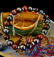 Tiger’s Eye & Hematite Energy Bracelet – Handmade in Puerto Vallarta | Natural Stone Bracelet for Large & XL Wrists