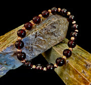 Passion & Strength Garnet Bracelet – Delicate Gemstone Bracelet with Copper Accents