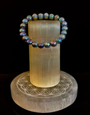 Iridescent Peacock Freshwater Pearl Bracelet – Natural Pearl Bracelet for Medium Wrists