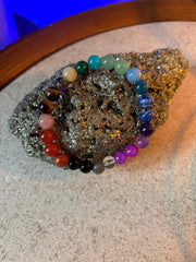 Reiki-Infused Sustainable Mosaic Gemstone & Recycled Glass Energy Bracelet