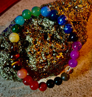 Reiki-Infused Sustainable Mosaic Gemstone & Recycled Glass Energy Bracelet