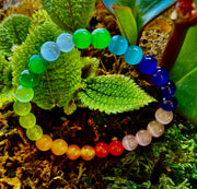 Rainbow Cat’s Eye Beaded Bracelet – Chakra Inspired Multicolor Bracelet | Pride Energy Jewelry