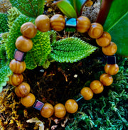 Coconut Palm Wood Bracelet – XL Fit | Handmade in Puerto Vallarta | Natural Wood Bead Bracelet