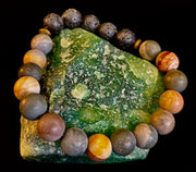 Polychrome Jasper & Lava Stone Essential Oil Diffuser Bracelet – 10mm Natural Stone | Aromatherapy Bracelet with Eucalyptus Oil