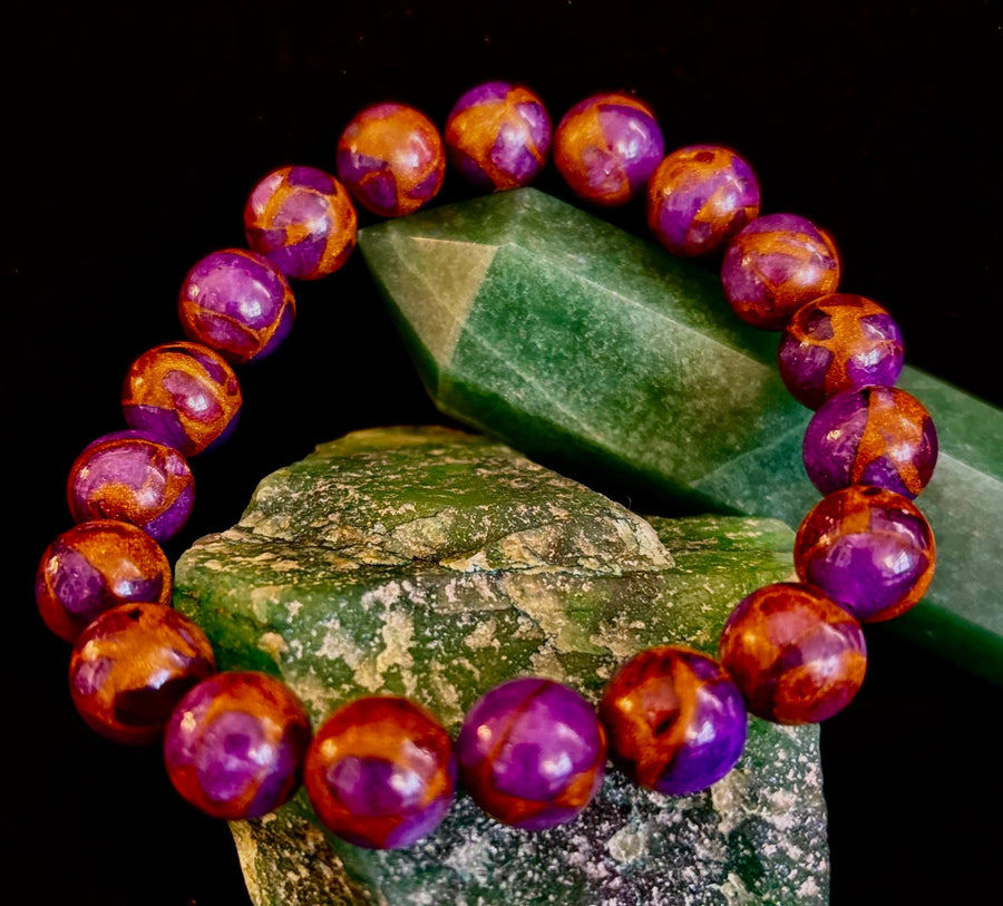 Purple Variscite Bracelet – 10mm Beaded Bracelet | Medium Fit | Spiritual Energy & Statement Jewelry