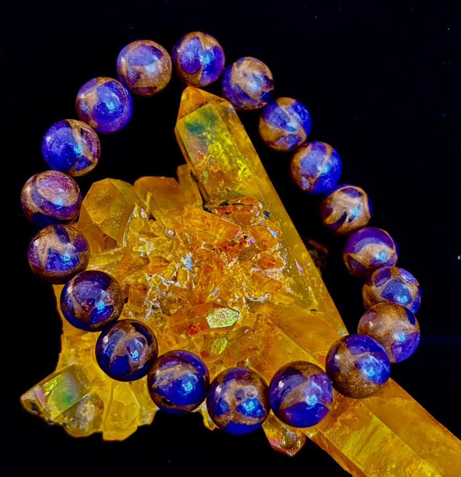 Purple Variscite Bracelet – 10mm Beaded Bracelet | Medium Fit | Spiritual Energy & Statement Jewelry