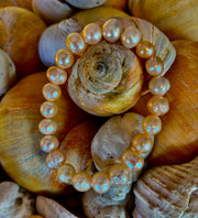 Champagne Freshwater Pearl Bracelet – 9mm Pearl Stretch Bracelet