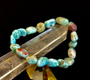 Larimar Nugget Stretch Bracelet – Small Wrist Fit | Natural Larimar Stone Bracelet | Ocean Energy Healing Jewelry