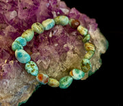 Larimar Nugget Stretch Bracelet – Small Wrist Fit | Natural Larimar Stone Bracelet | Ocean Energy Healing Jewelry