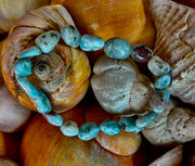 Larimar Nugget Stretch Bracelet – Small Wrist Fit | Natural Larimar Stone Bracelet | Ocean Energy Healing Jewelry