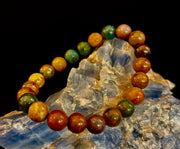 Ocean Jasper Bracelet – 8mm Natural Stone Beads | Medium Wrist Fit | Healing Crystal Jewelry for Joy & Balance