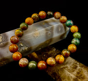 Ocean Jasper Bracelet – 8mm Natural Stone Beads | Medium Wrist Fit | Healing Crystal Jewelry for Joy & Balance