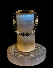 Midnight Shield Obsidian Bracelet – One of a Kind | Puerto Vallarta Artisan Piece