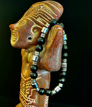 Midnight Shield Obsidian Bracelet – One of a Kind | Puerto Vallarta Artisan Piece