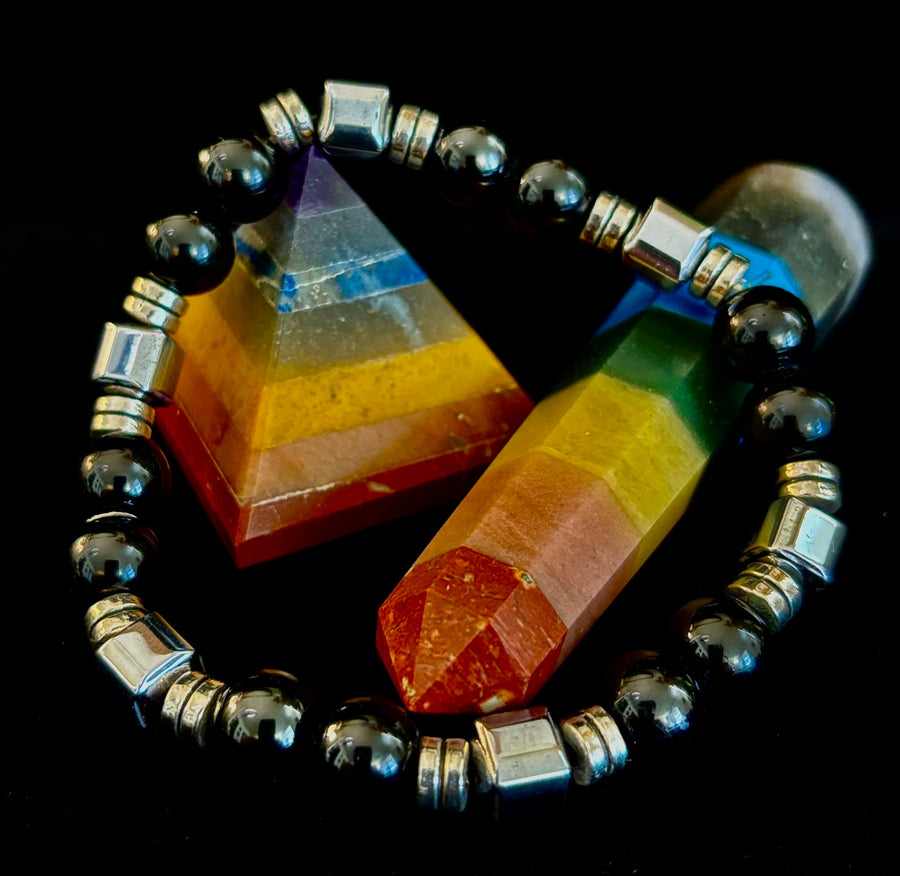 Midnight Shield Obsidian Bracelet – One of a Kind | Puerto Vallarta Artisan Piece