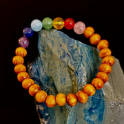 Chakra Balance Wooden Bead Bracelet – Lightweight Handmade Energy Bracelet for Small Wrists