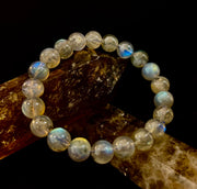 Moonlit Path: Silver Flash Labradorite Bracelet - Reiki Infused (3 Amazing Bead Sizes)