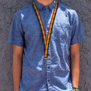 Lanyard - 1.0" - Flag Pride Distressed Rainbow