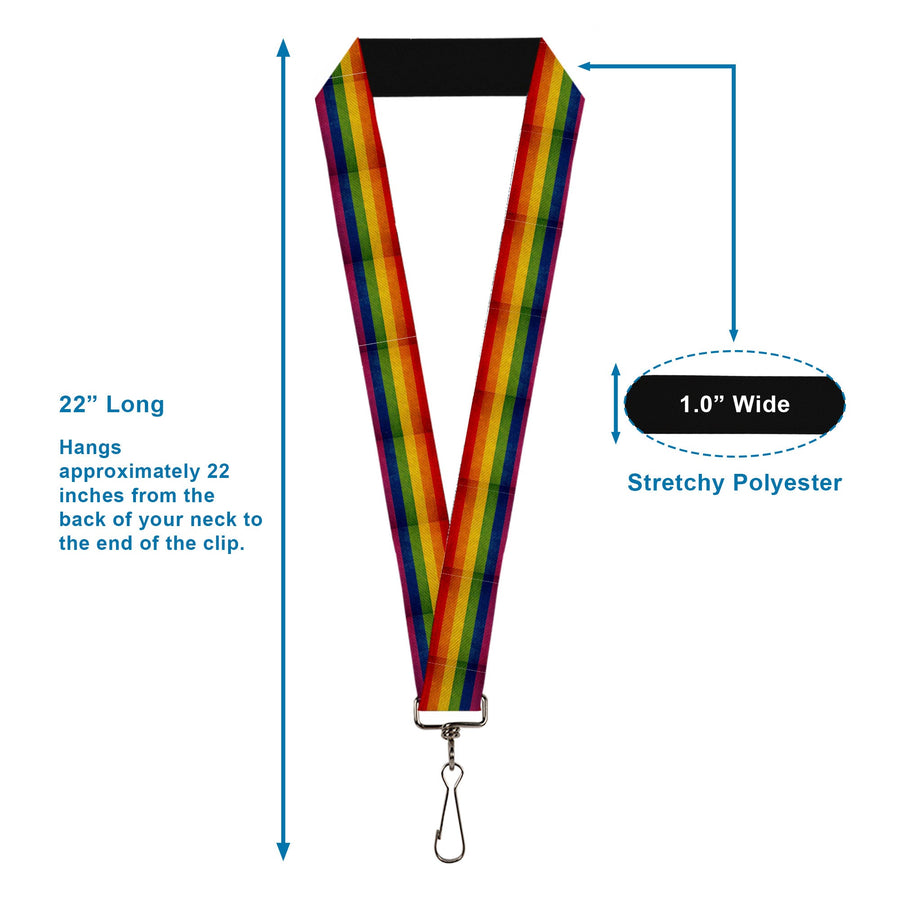 Lanyard - 1.0" - Flag Pride Distressed Rainbow