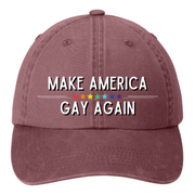 Garment washed Dad Hat - Make America Gay Again