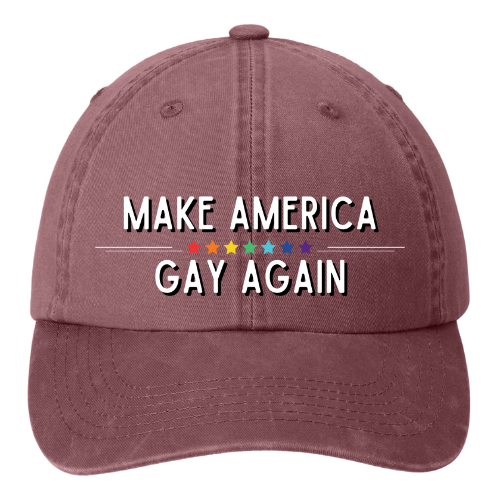 Garment washed Dad Hat - Make America Gay Again
