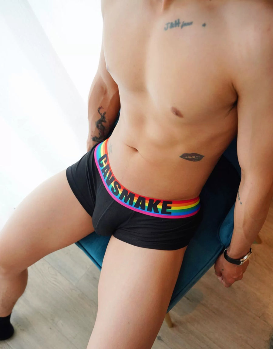 Sexy Comfortable Rainbow Black and White Boxer Men's Underwear