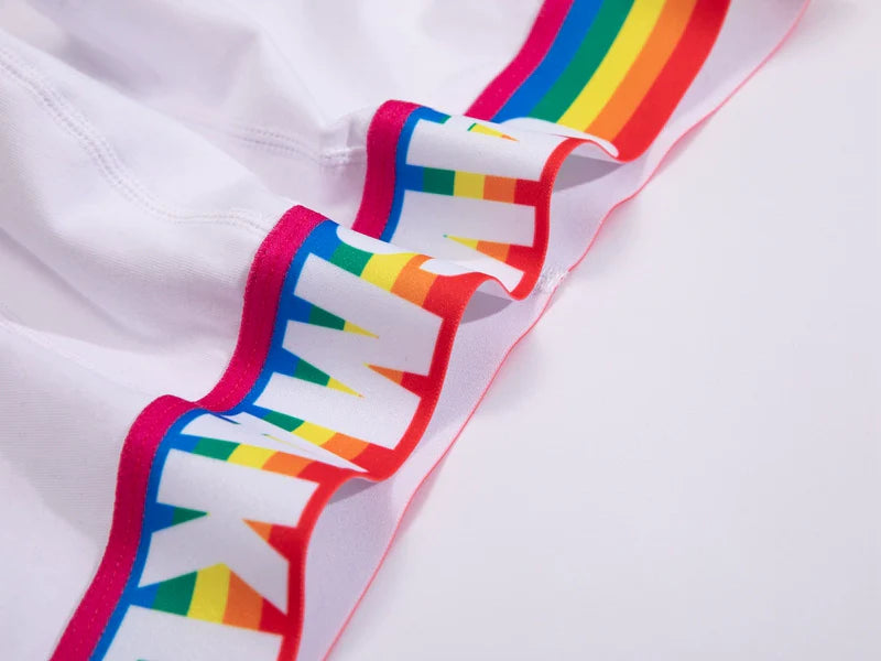 Sexy Comfortable Rainbow Black and White Boxer Men's Underwear