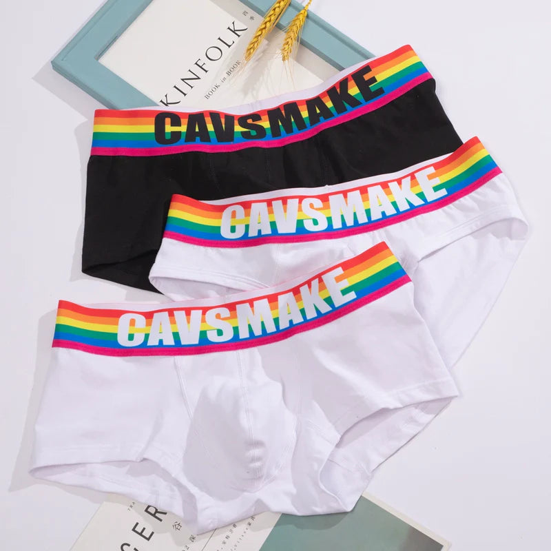 Sexy Comfortable Rainbow Black and White Boxer Men's Underwear