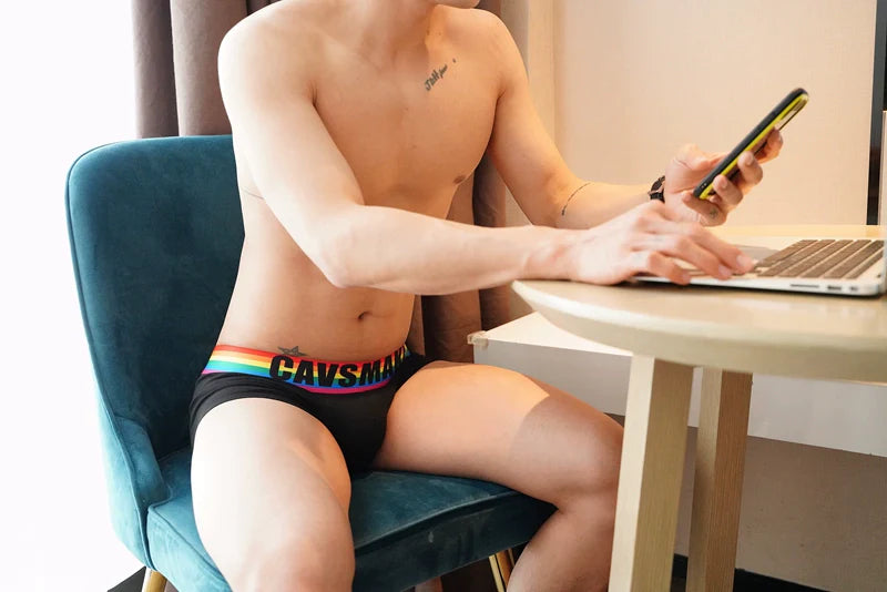 Sexy Comfortable Rainbow Black and White Boxer Men's Underwear