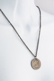 "Live Your Truth" with Estrogen Symbol Antiqued Stainless Steel Pendant