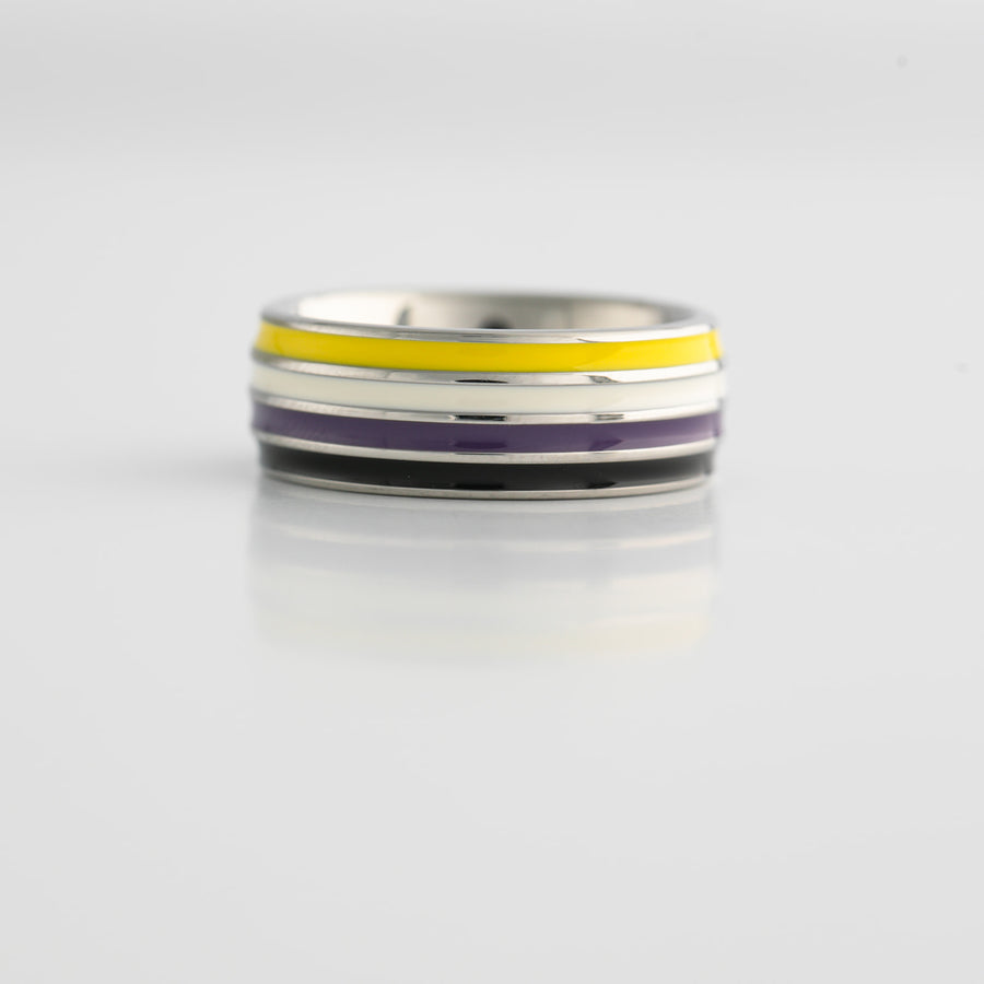 Non-Binary Pride Stainless Steel Ring