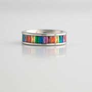 Rainbow Gem Stainless Steel Ring