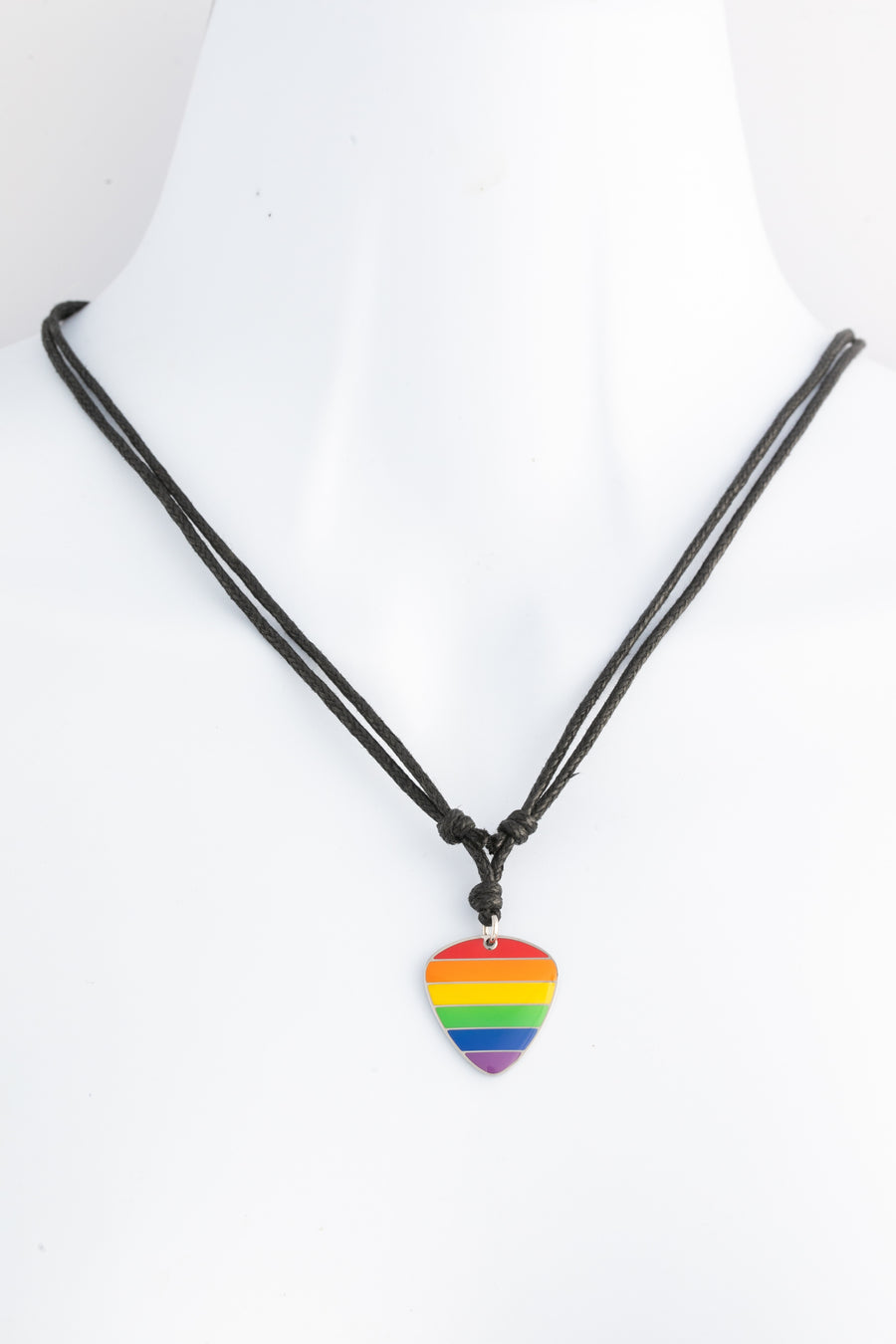 Rainbow Pride Stainless Steel Guitar Pick Necklace