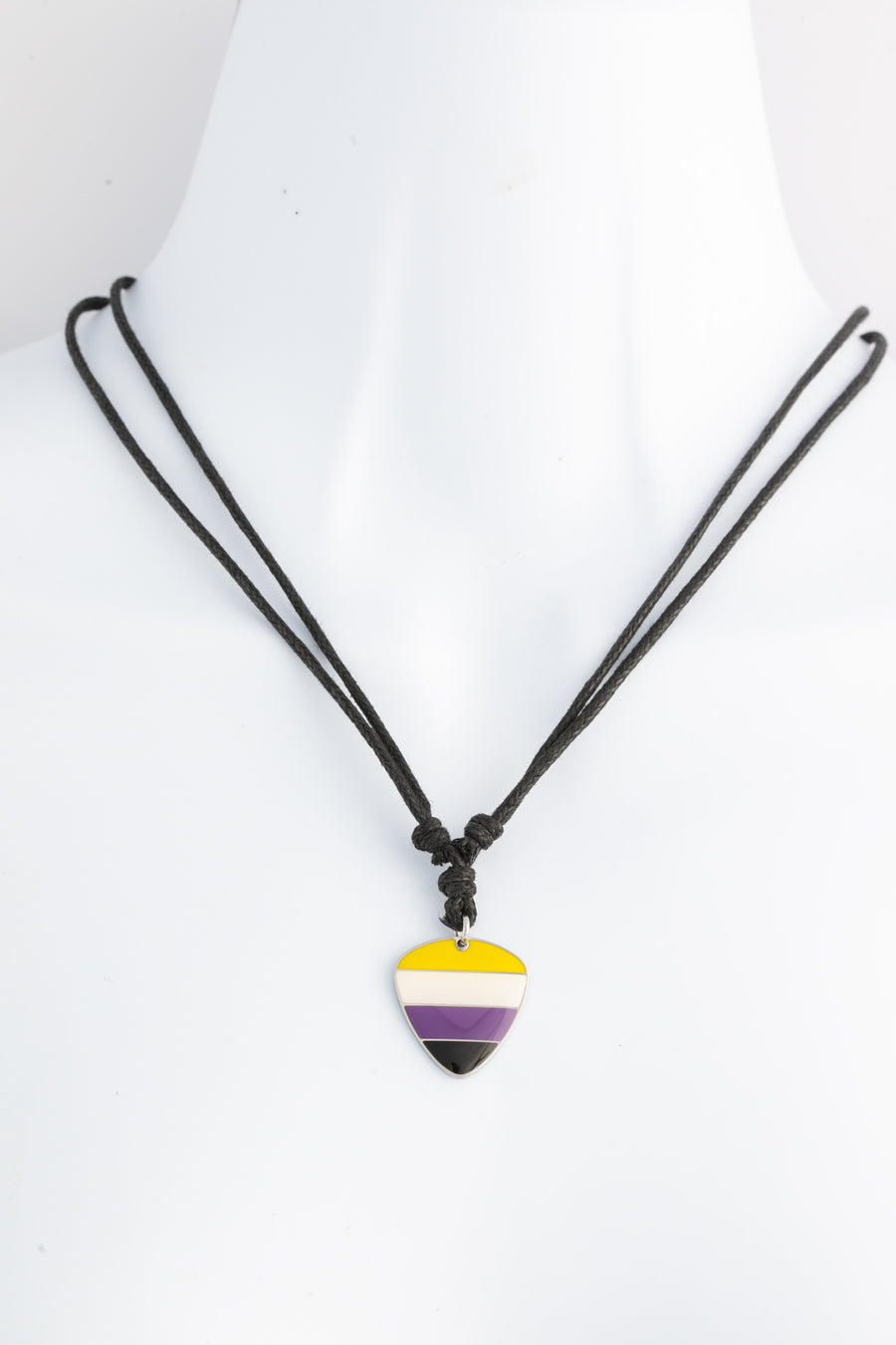 Non-Binary Pride Stainless Steel Guitar Pick Necklace