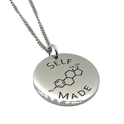 "Self Made" with Estrogen Symbol Stainless Steel Pendant