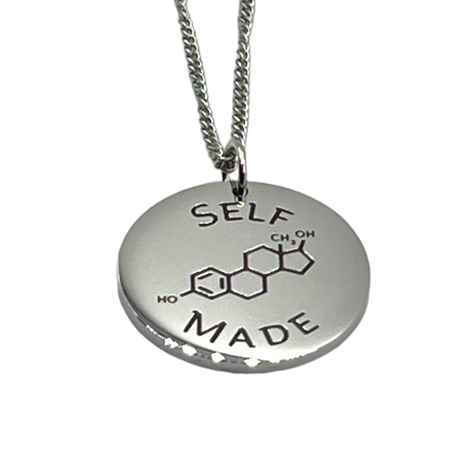 "Self Made" with Estrogen Symbol Stainless Steel Pendant